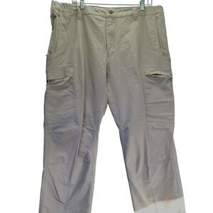 Vertx Mens Pants Beige Size 40 Polyester Blend Cargo Pockets Zipper Button Close